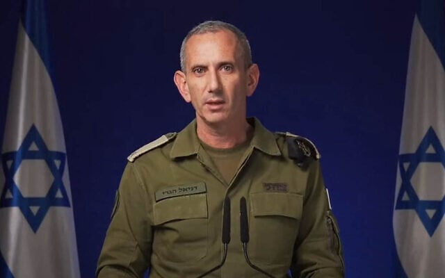 IDF Spokesman Rear Adm. Daniel Hagari speaks on February 21, 2025 (Screenshot)