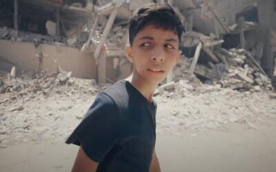 This screenshot from the trailer for 'Gaza: How to Survive A War Zone' shows narrator Abdullah Al-Yazouri, whose father is a Hamas deputy minister. (YouTube screenshot used in accordance with article 27a of the Copyright Law)