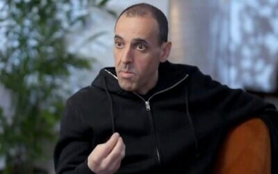 Eli Sharabi is interviewed on Channel 12's 'Uvda' program, in a segment aired on February 27, 2025. (Screenshot: Channel 12, used in accordance with Clause 27a of the Copyright Law)