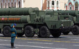 Illustrative — Russian S-300 missile systems drives during a general rehearsal for the Victory Day military parade in central Moscow on May 5, 2024. Russia will celebrate the 79th anniversary of the 1945 victory over Nazi Germany on May 9. (Alexander Avilov / Moskva News Agency / AFP)