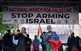 Former Labour Party leader and newly elected MP Jeremy Corbyn addresses protesters during the 'National March for Gaza' calling to 'end the genocide' and 'stop arming Israel,' on July 6, 2024. (JUSTIN TALLIS / AFP)