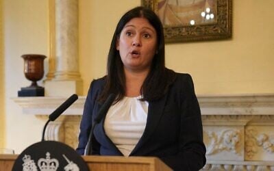 File: Britain's Culture, Media and Sport Secretary Lisa Nandy speaks during a Civil Society reception inside 10 Downing Street in London on October 17, 2024 (Jonathan Brady / POOL / AFP)