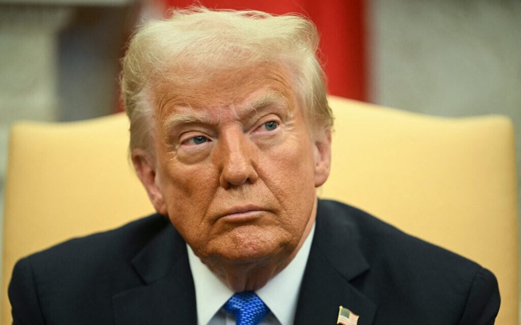US President Donald Trump looks on during a meeting with Japanese Prime Minister Shigeru Ishiba in the Oval Office of the White House in Washington, DC, on February 7, 2025. (Jim Watson/AFP)