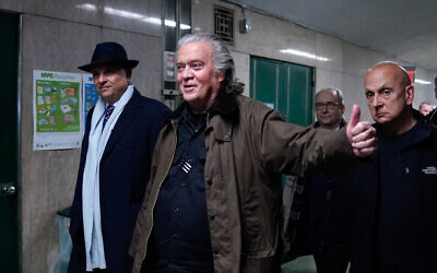 Steve Bannon, former advisor to US President Donald Trump, arrives for a pre-trial conference hearing in his fraud case stemming from a fundraising effort to build a border wall, at New York Criminal Court in Manhattan on February 11, 2025. (TIMOTHY A. CLARY / AFP)