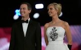 Jared Kushner and Ivanka Trump listen as US President Donald Trump speaks at the Liberty Ball, part of the 60th Presidential Inauguration, January 20, 2025, in Washington. (AP Photo/Evan Vucci)