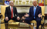US President Donald Trump, right, meets with Prime Minister Benjamin Netanyahu in the Oval Office of the White House, February 4, 2025, in Washington. (AP Photo/Evan Vucci)