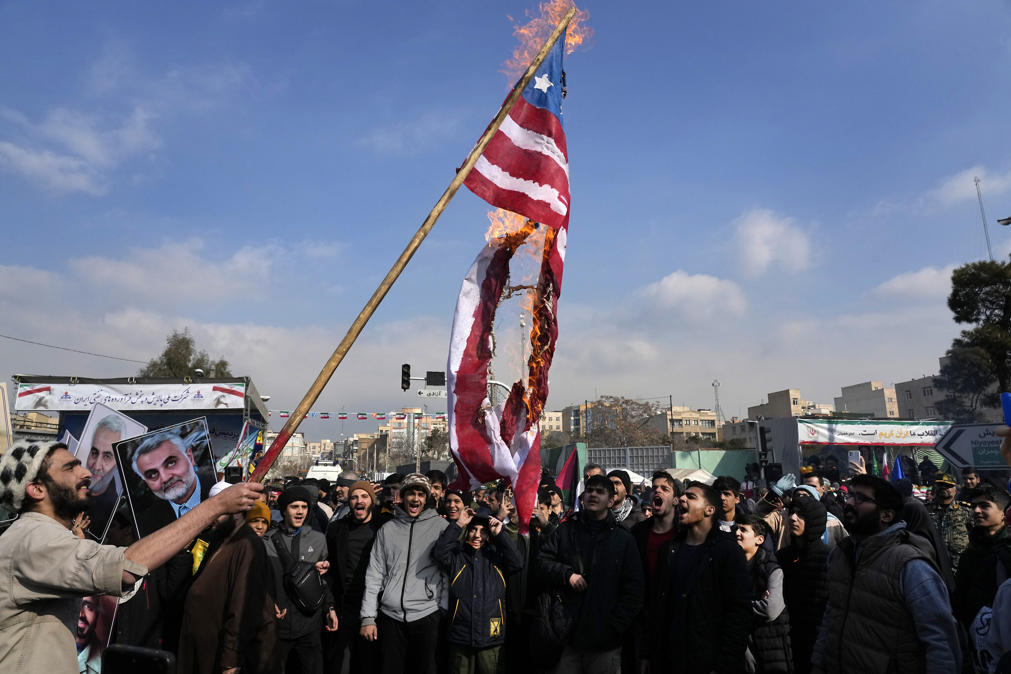 NextImg:Iranians mark anniversary of 1979 Islamic Revolution as they face new Trump term