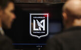 A sales office featuring the logo for the LAFC (Los Angeles Football Club), in downtown Los Angeles, California, February 17, 2017. (AP/Richard Vogel/File)