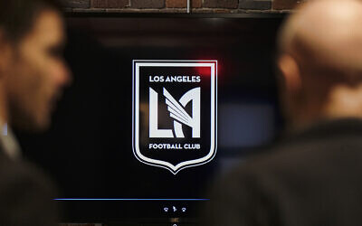 A sales office featuring the logo for the LAFC (Los Angeles Football Club), in downtown Los Angeles, California, February 17, 2017. (AP/Richard Vogel/File)