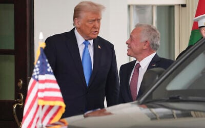 US President Donald Trump, left, greets Jordan's King Abdullah II at the White House, February 11, 2025, in Washington. (AP Photo/Evan Vucci) US President Donald Trump, left, greets Jordan's King Abdullah II at the White House, February 11, 2025, in Washington. (AP Photo/Evan Vucci)