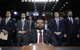 Kash Patel, US President Donald Trump's choice to be director of the FBI, arrives for his confirmation hearing before the Senate Judiciary Committee at the Capitol in Washington, Jan. 30, 2025. (AP/Ben Curtis, File)