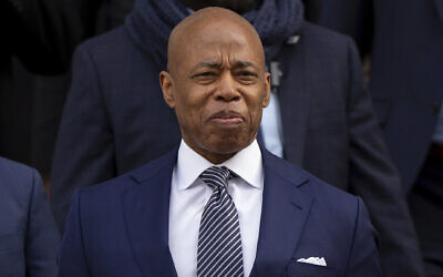New York City Mayor Eric Adams departs court, Wednesday, Feb. 19, 2025, in New York. (AP Photo/Julia Demaree Nikhinson)