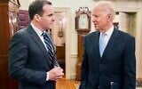 White House official Brett McGurk and US Vice President Joe Biden (left) in an undated photo. (Brett McGurk/X)