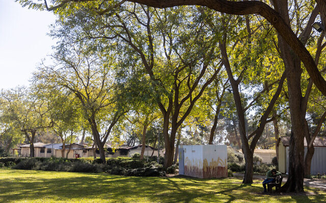 A view of Kibbutz Nir Oz, February 8, 2024. (Chaim Goldberg/Flash90) A view of Kibbutz Nir Oz, February 8, 2024. (Chaim Goldberg/Flash90)