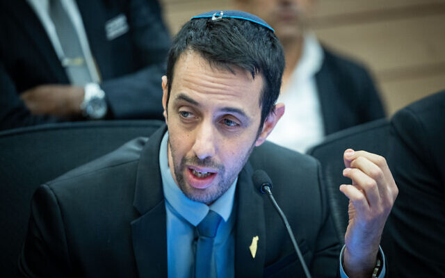 MK Ariel Kallner attends a meeting of the Knesset Economic Affairs Committee, December 9, 2024. (Yonatan Sindel/Flash90) MK Ariel Kallner attends a meeting of the Knesset Economic Affairs Committee, December 9, 2024. (Yonatan Sindel/Flash90)