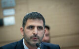 Communications Minister Shlomo Karhi at an Economic Affairs committee meeting at the Knesset, in Jerusalem, on December 18, 2024. (Chaim Goldberg/Flash90)