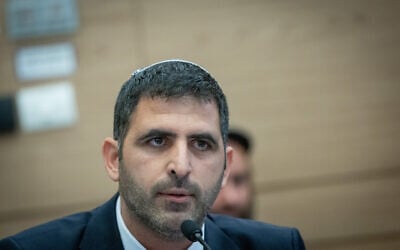 Communications Minister Shlomo Karhi at an Economic Affairs committee meeting at the Knesset, in Jerusalem, on December 18, 2024. (Chaim Goldberg/Flash90)