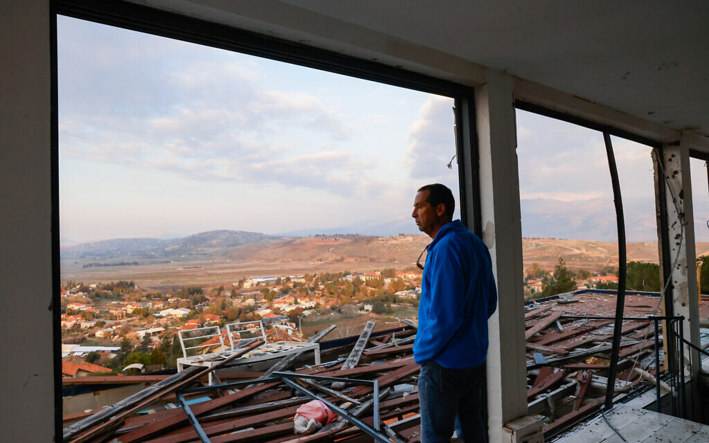 A man surveys damage caused during the recent war in Metula, on the Israeli border with Lebanon, January 2, 2025. (Yossi Zamir/ Flash90) A man surveys damage caused during the recent war in Metula, on the Israeli border with Lebanon, January 2, 2025. (Yossi Zamir/ Flash90)