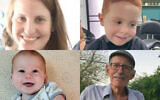 From top left, clockwise: Shiri Bibas, Ariel Bibas, Oded Lifshitz and Kfir Bibas (Courtesy)