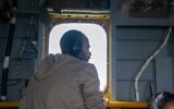 Yarden Bibas is seen on an IDF helicopter on his way to a hospital in central Israel on February 1, 2025, after his release from Hamas captivity.  (Israel Defense Force)