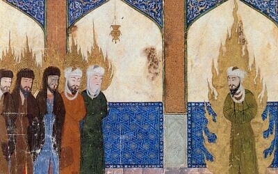 Muhammad leads Abraham, Moses, Jesus and others in prayer. Persian miniature, 15th century. (Public domain)
