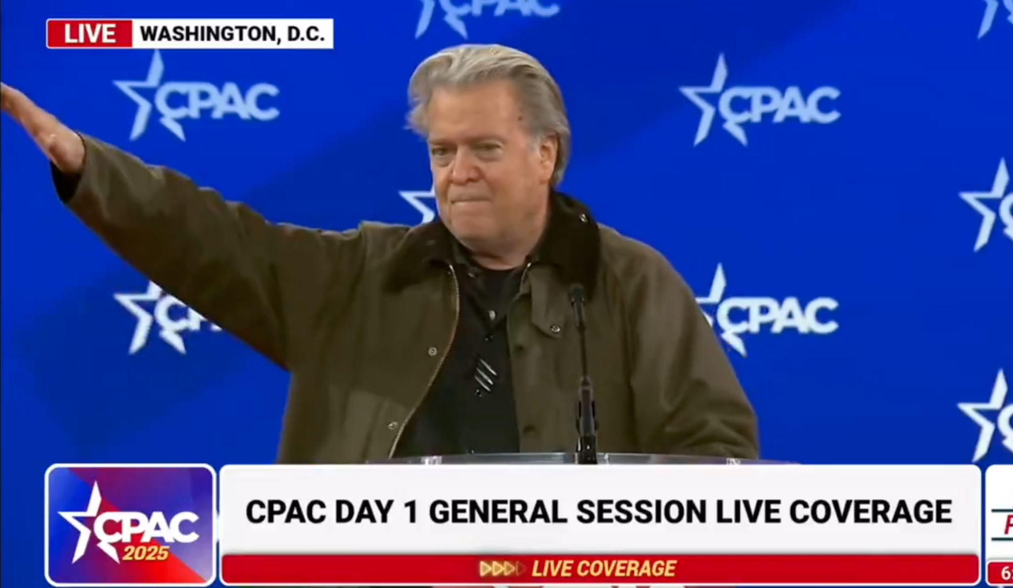 Trump ally Steve Bannon appears to perform a Nazi salute at conservative conference