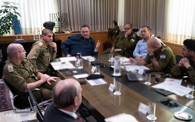 Defense Minister Israel Katz holds an assessment with defense officials, February 17, 2025. (Ariel Hermoni/ Defense Ministry)