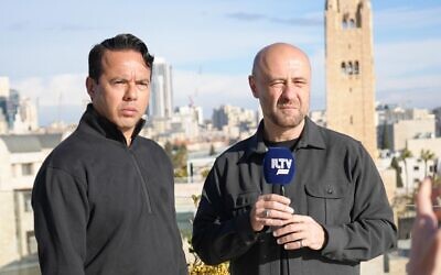 Pastor Sam Rodriguez (L) and Bishop Robert Stearns (R) in Jerusalem, February 2025 (Courtesy Eagles' Wings)