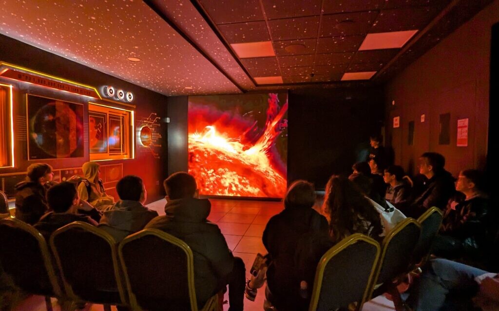 Students learn about the sun at Solaris, Israel's first and only national solar observatory in the Druze town of Isfiya in February 2025. (Solaris/Courtesy)