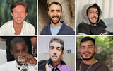 Top row, from left: Omer Shem Tov, Tal Shoham, Eliya Cohen. Bottom row, from left: Avera Mengistu, Hisham al-Sayed, Omer Wenkert (Courtesy)