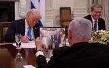 President Donald Trump with Israeli Prime Minister Benjamin Netanyahu at the White House, Feb. 4, 2025, in Washington. (Avi Ohayon/GPO)