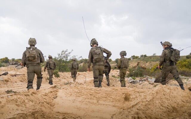 IDF troops of the 252nd Division operate in northern Gaza, in a handout photo issued by the military on March 20, 2025. (Israel Defense Forces)