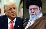 US President Donald Trump (left) speaks, as he signs executive orders in the Oval Office of the White House on March 6, 2025 in Washington, DC. (Alex Wong/Getty Images/AFP); Iran's supreme leader Ali Khamenei attends a meeting with a group of defense officials, in Tehran, February 12, 2025. (Office of the Iranian Supreme Leader via AP)