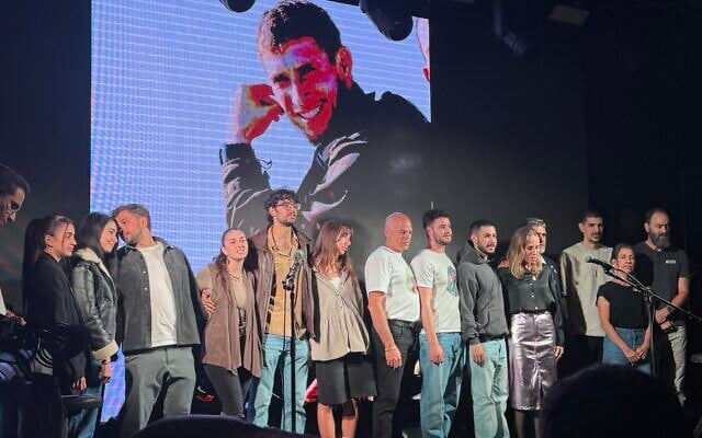 Family members of Aner Shapiro, killed protecting others in a roadside shelter at the Nova rave on October 7, 2023, launched an album of his songs on March 27, 2025 in Jerusalem (Courtesy) Family members of Aner Shapiro, killed protecting others in a roadside shelter at the Nova rave on October 7, 2023, launched an album of his songs on March 27, 2025 in Jerusalem (Courtesy)