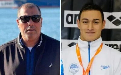 Hashem Natur, 63 (left) and Iham Nasser, 25, who were killed in separate shootings on February 28, 2025. (Courtesy/Guy Yechiely/Israel Swimming Association)