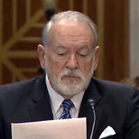 US nominee to serve as ambassador to Israel Mike Huckabee testifies before the Senate Foreign Relations Committee on March 25, 2025. (Screen capture)