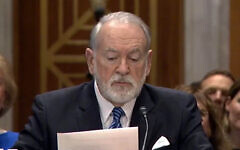 US nominee to serve as ambassador to Israel Mike Huckabee testifies before the Senate Foreign Relations Committee on March 25, 2025. (Screen capture)