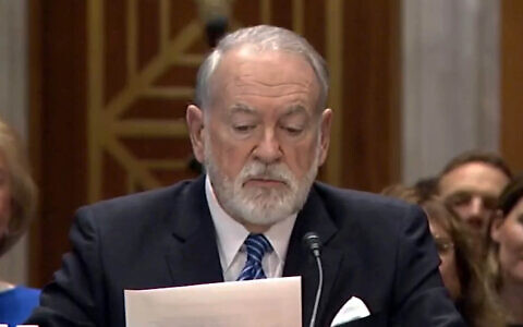US nominee to serve as ambassador to Israel Mike Huckabee testifies before the Senate Foreign Relations Committee on March 25, 2025. (Screen capture)