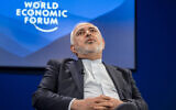 Iran's Vice-President for strategic affairs Mohammad Javad Zarif looks on during the World Economic Forum (WEF) annual meeting in Davos on January 22, 2025. (FABRICE COFFRINI / AFP)