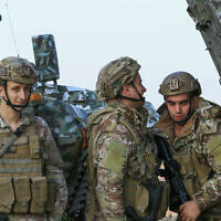 Illustrative: Lebanese army soldiers deploy in the southern Lebanese village of Mais al-Jabal, 2025. (Mahmoud ZAYYAT/ AFP)