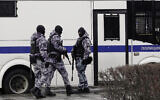 Illustrative: Russian riot police officers secure an area in Moscow on February 16, 2025. (TATYANA MAKEYEVA / AFP)