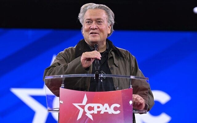 Steve Bannon speaks at the annual Conservative Political Action Conference (CPAC)in Oxon Hill, Maryland, on February 20, 2025. (Saul Loeb/AFP) Steve Bannon speaks at the annual Conservative Political Action Conference (CPAC)in Oxon Hill, Maryland, on February 20, 2025. (Saul Loeb/AFP)