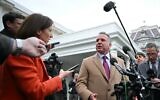 US Middle East envoy Steve Witkoff speaks to reporters outside the West Wing of the White House in Washington, March 6, 2025. (Mandel Ngan / AFP)