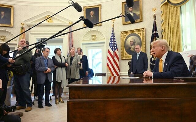 US President Donald Trump speaks from the Oval Office of the White House in Washington on March 7, 2025. (Jim Watson/AFP) US President Donald Trump speaks from the Oval Office of the White House in Washington on March 7, 2025. (Jim Watson/AFP)