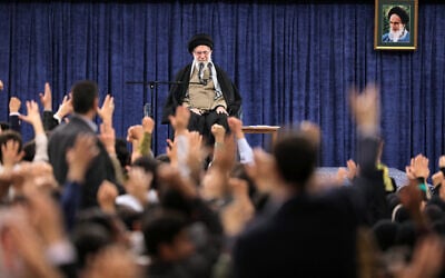 Iran's Supreme leader Ayatollah Ali Khamenei on March 12, 2025, during a meeting with Iranian students in Tehran. (IRANIAN SUPREME LEADER'S WEBSITE / AFP)