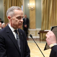Canada's Prime Minister designate Mark Carney prepares for his swearing in ceremony at Rideau Hall on March 14, 2025, in Ottawa, Canada. (Dave Chan / AFP)