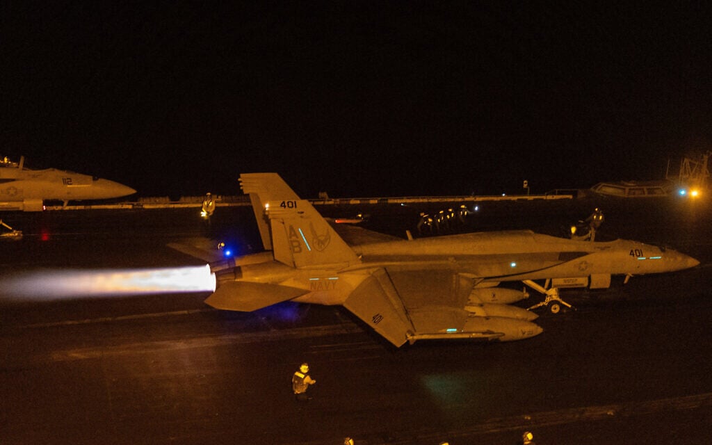 This handout image released by US Central Command via X on March 15, 2025 shows CENTCOM forces launching an operation against Houthi targets across Yemen. (AFP Photo/US Central Command)
