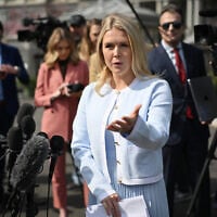 White House Press Secretary Karoline Leavitt speaks to reporters outside of the West Wing of the White House in Washington, DC on March 20, 2025. (MANDEL NGAN / AFP)