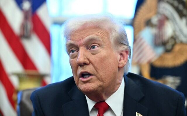 US President Donald Trump in the Oval Office of the White House in Washington, March 26, 2025. (Mandel Ngan/AFP) US President Donald Trump in the Oval Office of the White House in Washington, March 26, 2025. (Mandel Ngan/AFP)