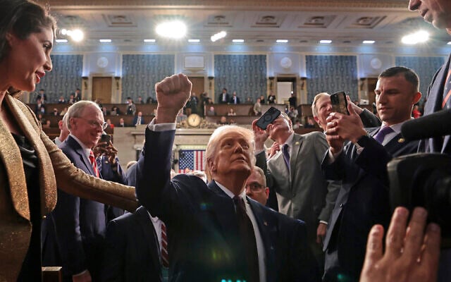 US President Donald Trump leaves the chamber after addressing a joint session of Congress at the Capitol in Washington, Tuesday, March 4, 2025. (Win McNamee/Pool Photo via AP) US President Donald Trump leaves the chamber after addressing a joint session of Congress at the Capitol in Washington, Tuesday, March 4, 2025. (Win McNamee/Pool Photo via AP)